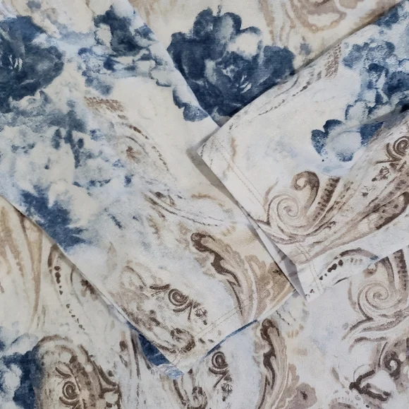 Chicos Blue and Tan Shirt Large Size 2 - Picture 6 of 11